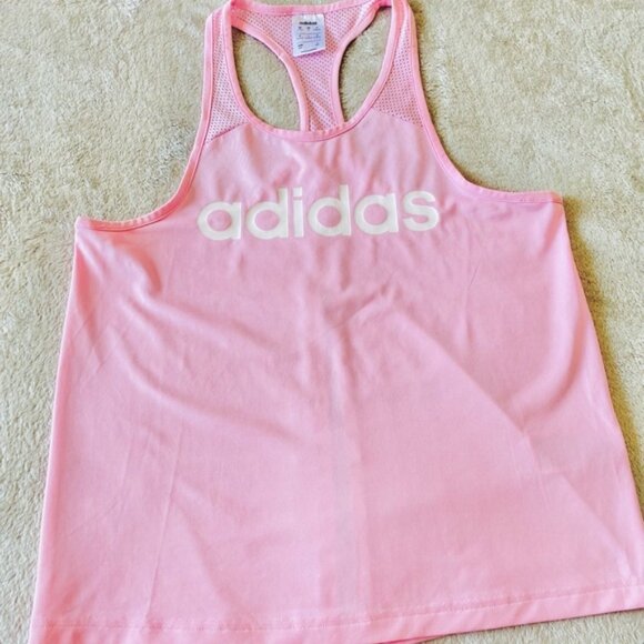 ADIDAS Pink Relaxed Sleeveless Open Back Tank Top - Picture 15 of 16